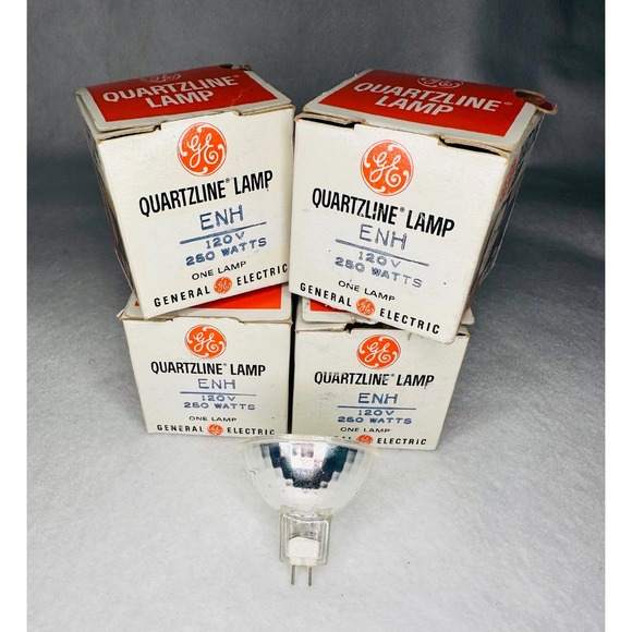 4 GE‎ Quartzline Lamp ENH 120V 250W Light Bulb Projector Lighting Vintage NOS - Picture 1 of 3